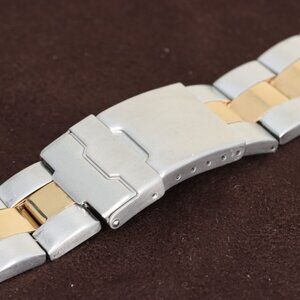 Hadley-Roma 20mm-24mm Gold Plated & Steel Men's Watch Bracelet/Band, MB5977T